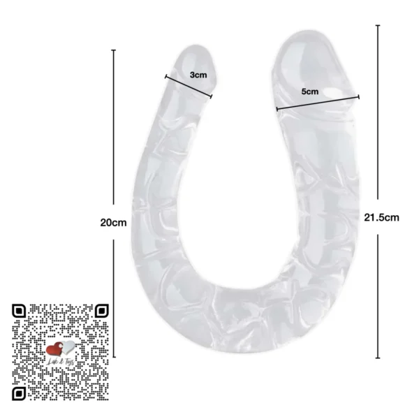 16.5″ DILDO VENOSO DOBLE TRANSPARENTE