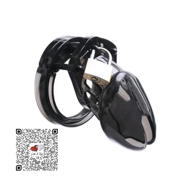 Jaula castidad acrílico negro opaco diseño compacto masculino