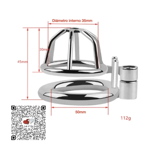JAULA DE CASTIDAD PARA PENE COCK CAGE CANASTA MINI 50MM